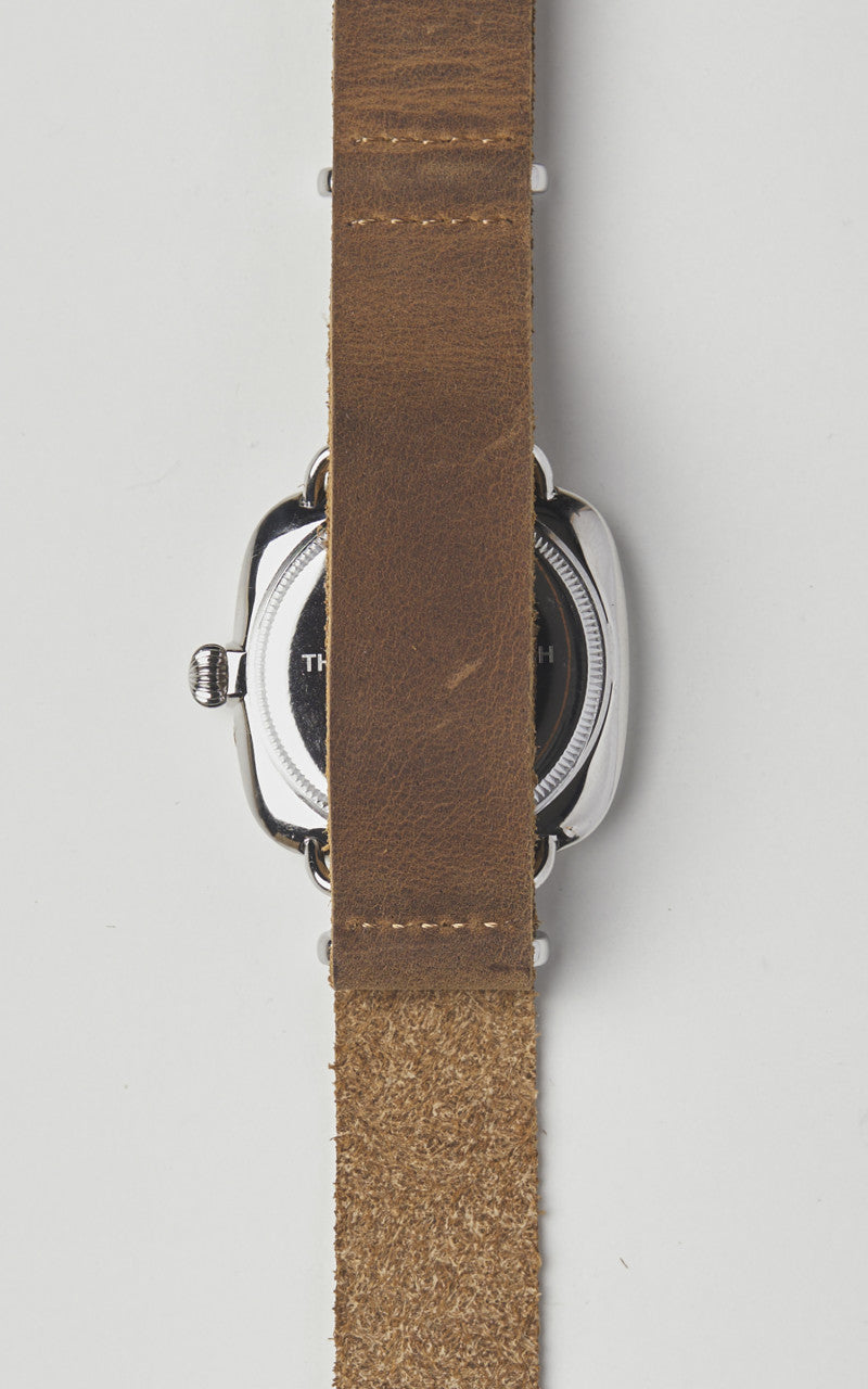 M.R.M.W. Cushion Military Watch Leather Strap White