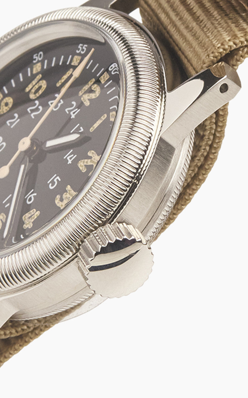 M.R.M.W. A-17 Vintage Military Watch Khaki Nylon Strap