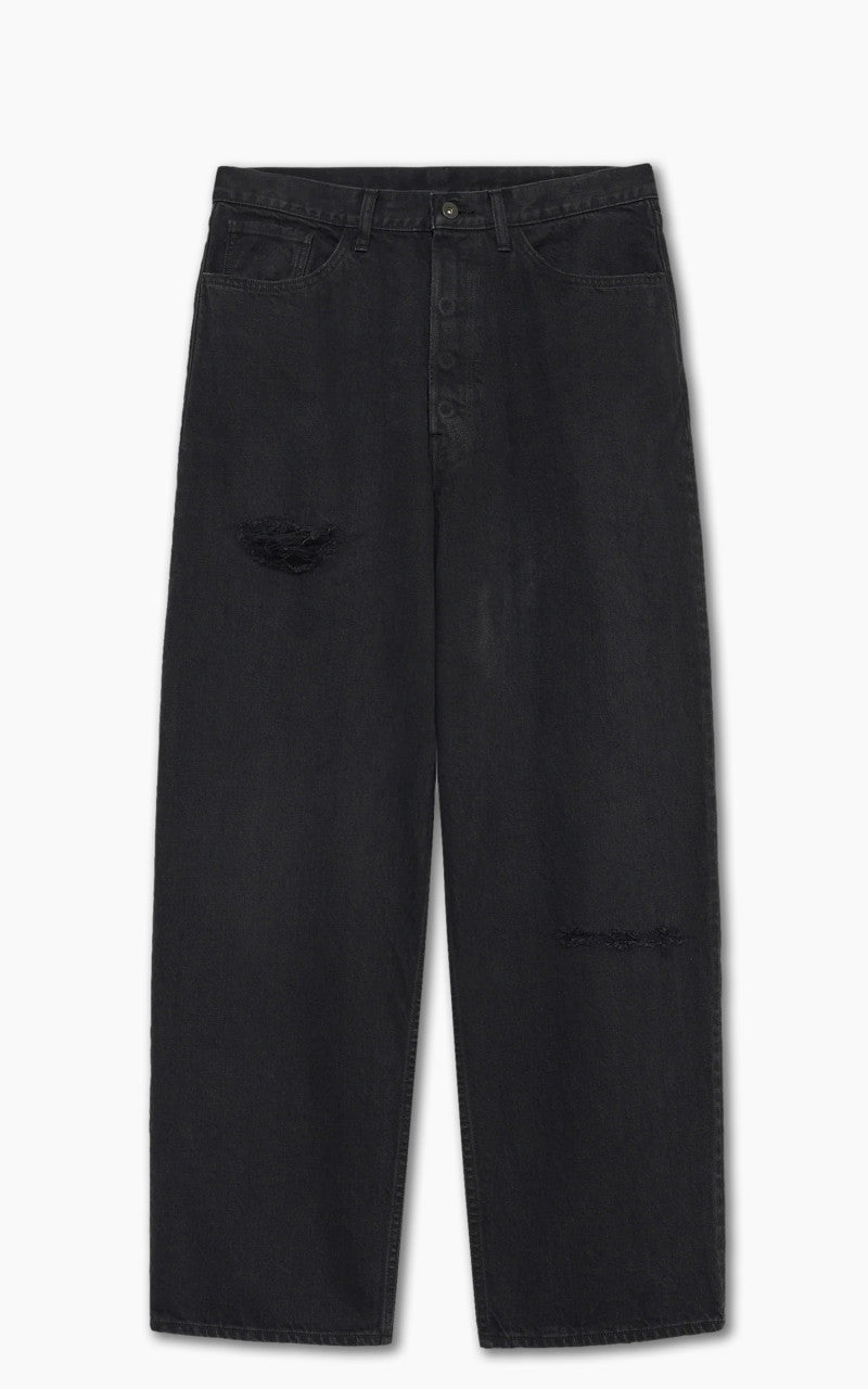 Markaware 'Marka' Straight Fit Jeans 12oz Black Damaged & Repaired