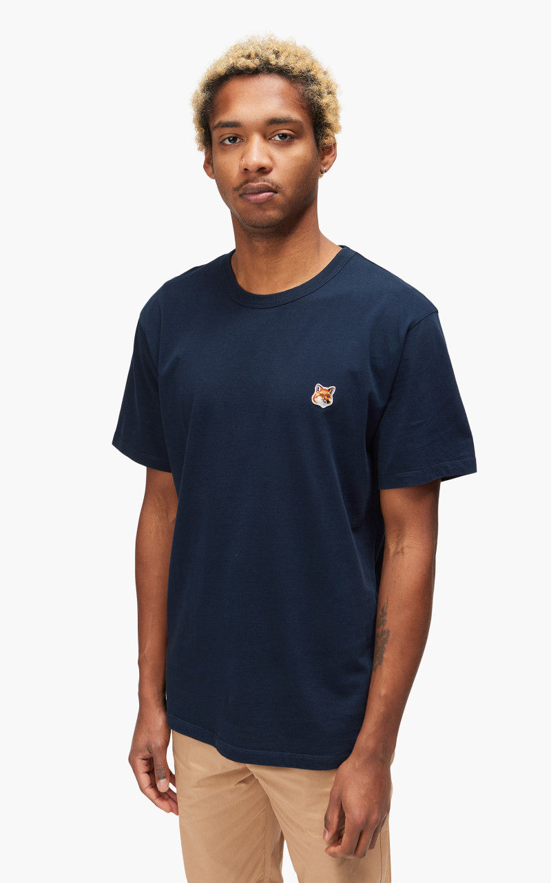 Maison Kitsuné Fox Head Patch Classic T-Shirt Navy