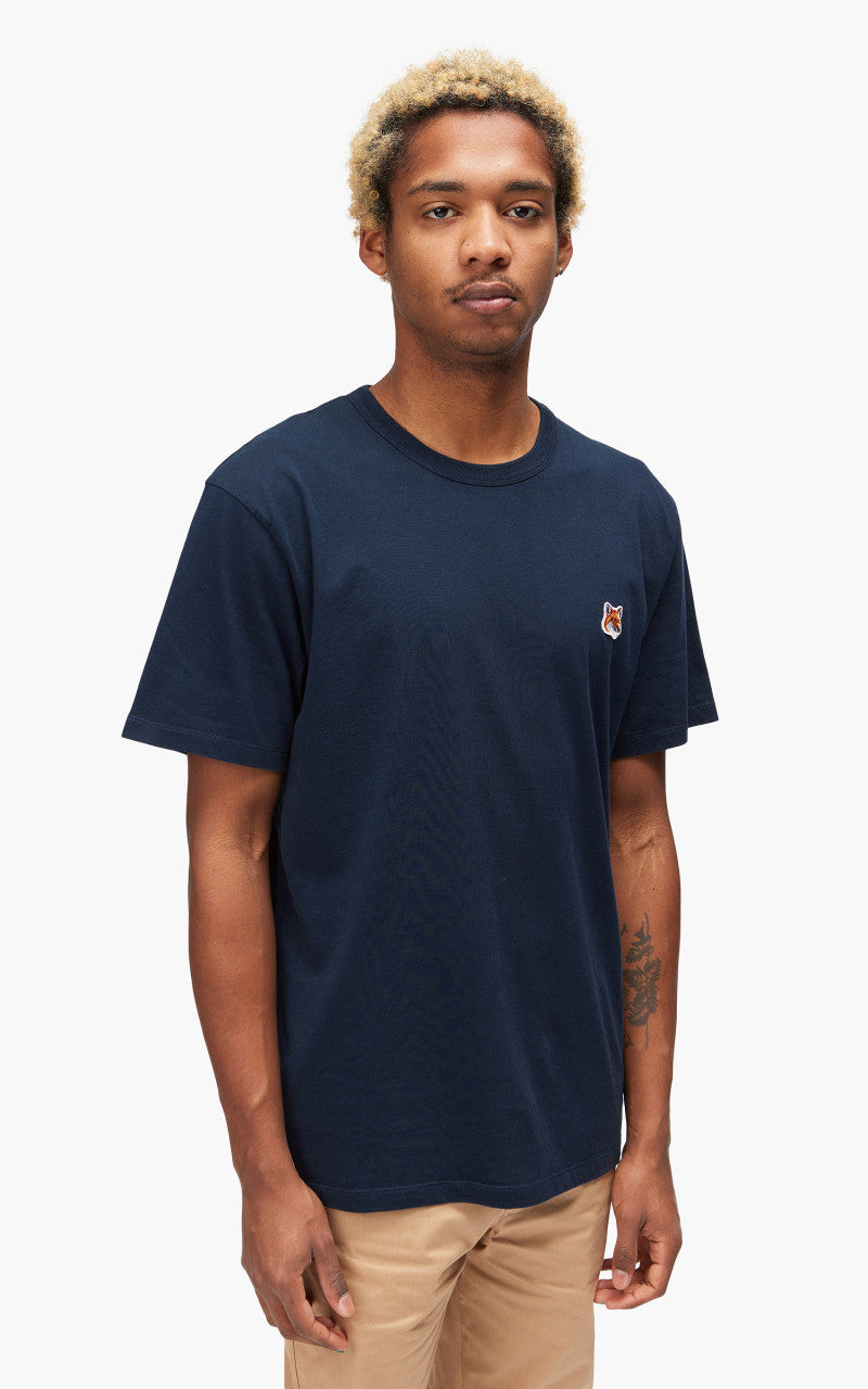 Maison Kitsuné Fox Head Patch Classic T-Shirt Navy