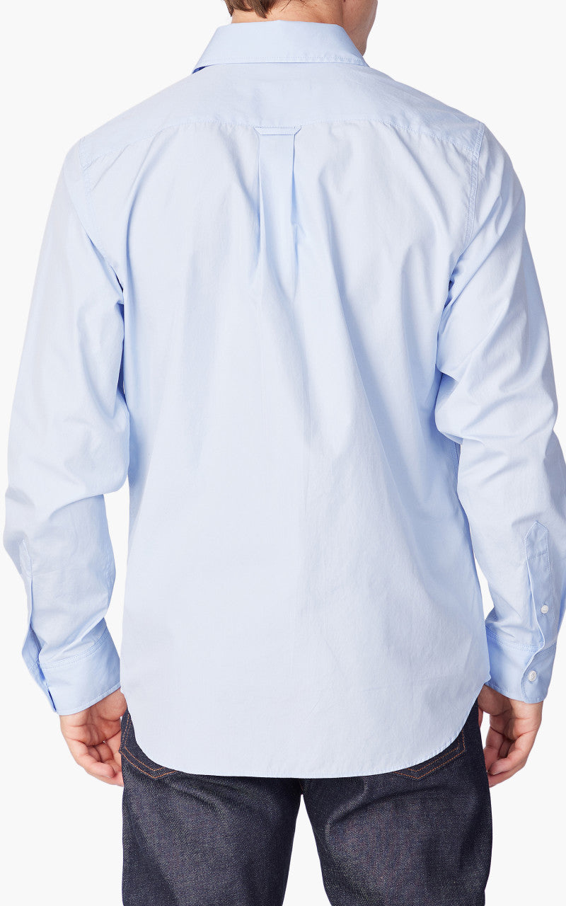 Maison Kitsuné Baby Fox Patch Classic Shirt Cotton Poplin Light Blue