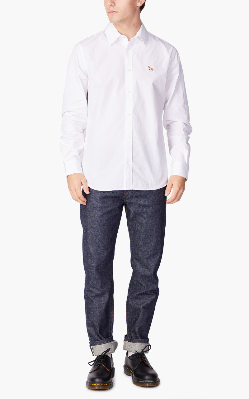 Maison Kitsuné Baby Fox Patch Classic Shirt Cotton Poplin White