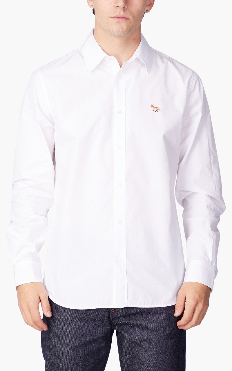 Maison Kitsuné Baby Fox Patch Classic Shirt Cotton Poplin White