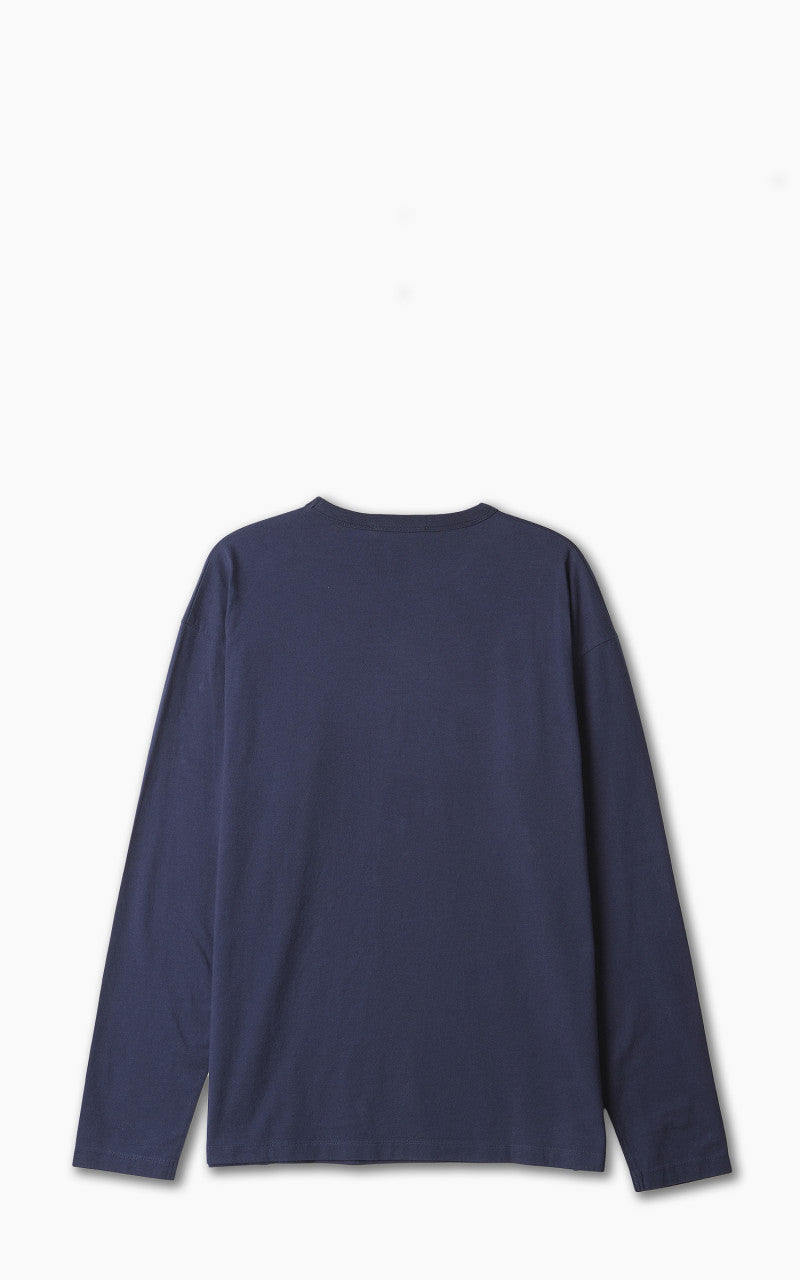 Maison Kitsuné Fox Head Patch Regular Long-Sleeved T-Shirt Navy