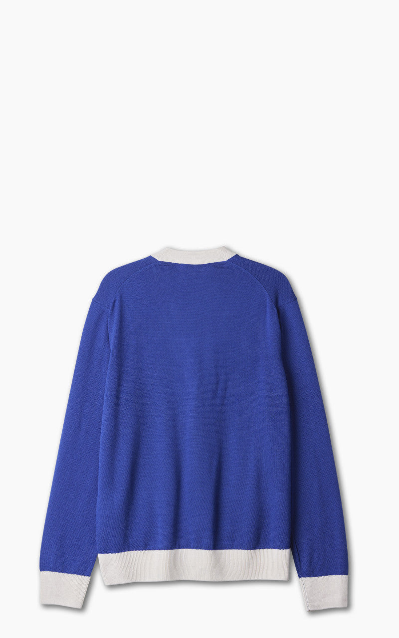 Maison Kitsuné Baby Fox Patch Bi-Color Classic Cardigan Deep Blue