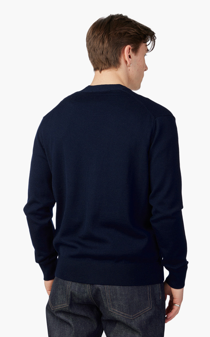 Maison Kitsuné Dressed Fox Patch Relaxed Cardigan Navy