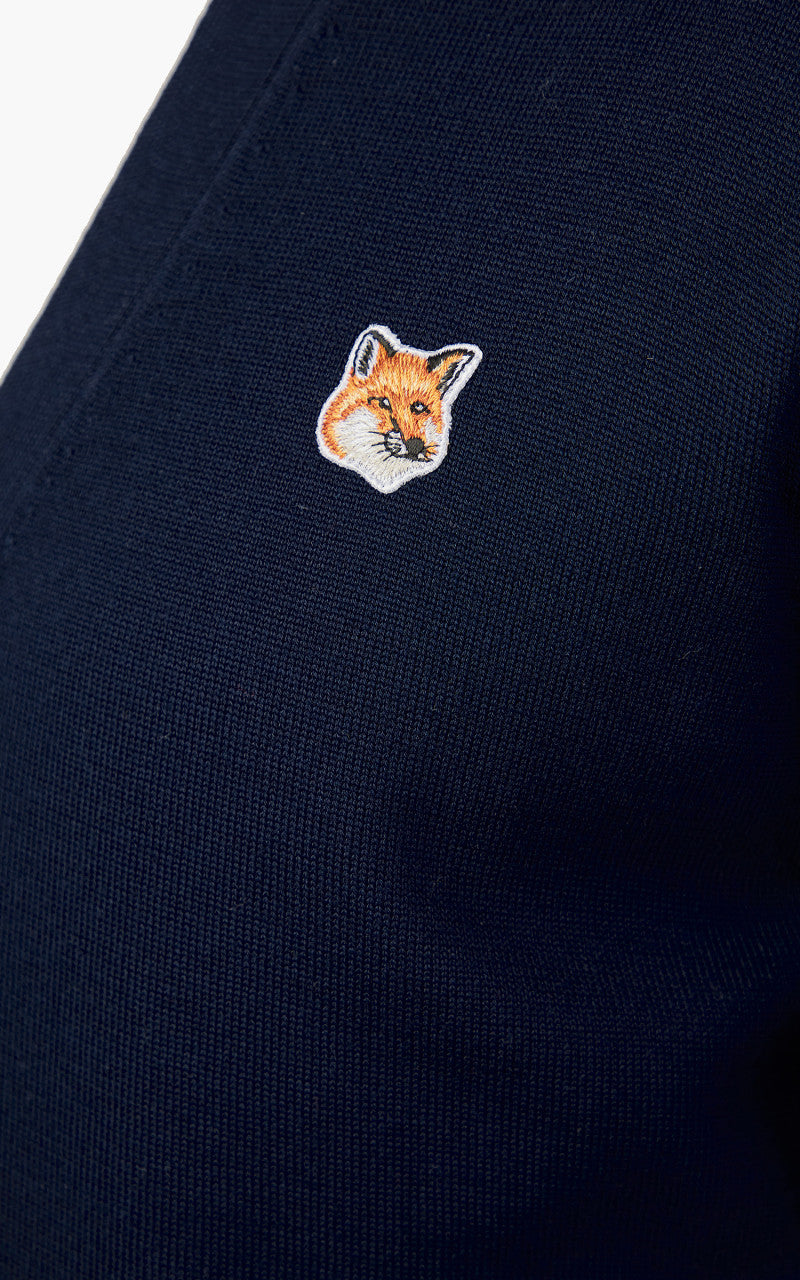 Maison Kitsuné Dressed Fox Patch Relaxed Cardigan Navy