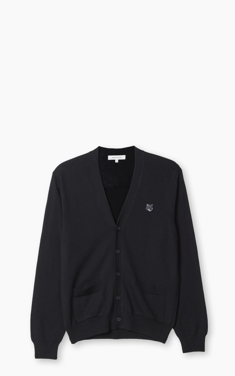 Maison Kitsuné Bold Fox Head Patch Regular Cardigan Black