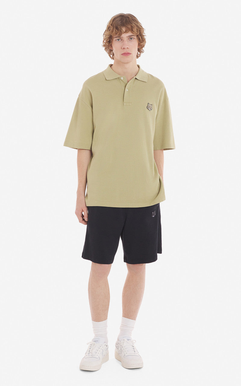 Maison Kitsuné Bold Fox Head Patch Oversize Jog Shorts Black