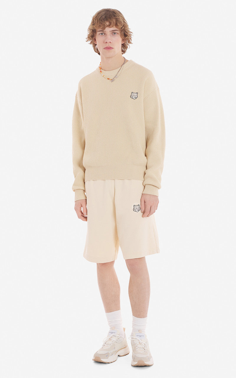 Maison Kitsuné Bold Fox Head Patch Oversize Jog Shorts Paper