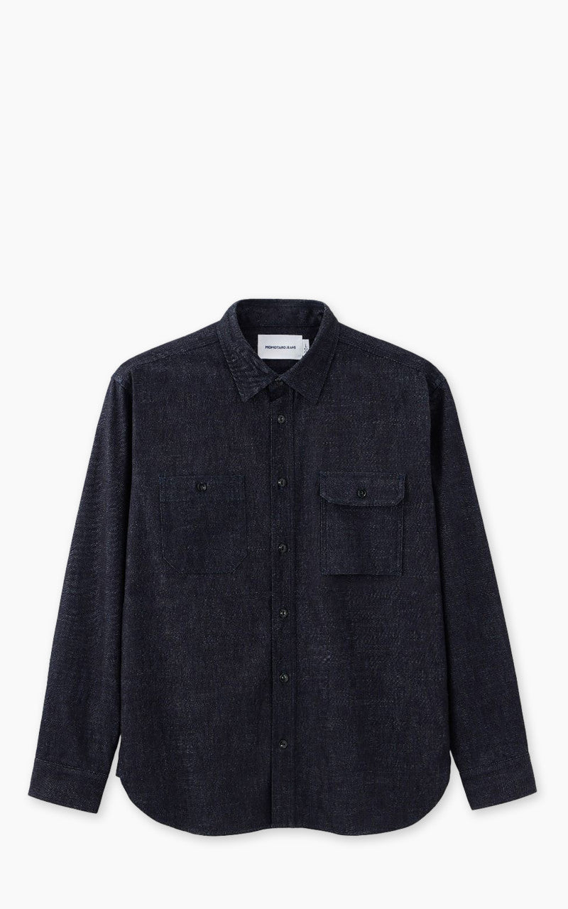 Momotaro Jeans MALS1000 Triple Stitch L/S Denim Shirt Indigo 8oz