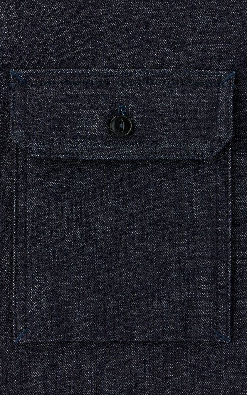 Momotaro Jeans MALS1000 Triple Stitch L/S Denim Shirt Indigo 8oz