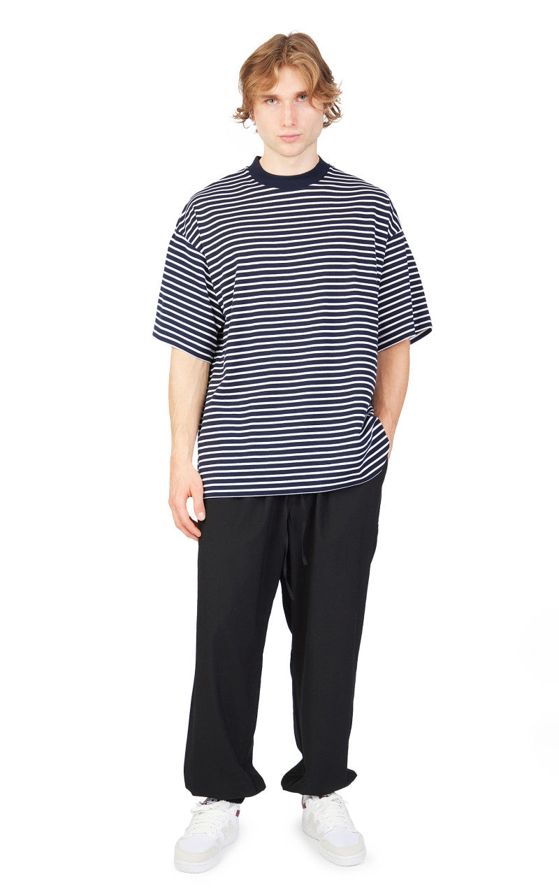 Markaware Stripe Box Tee S/S Navy/White