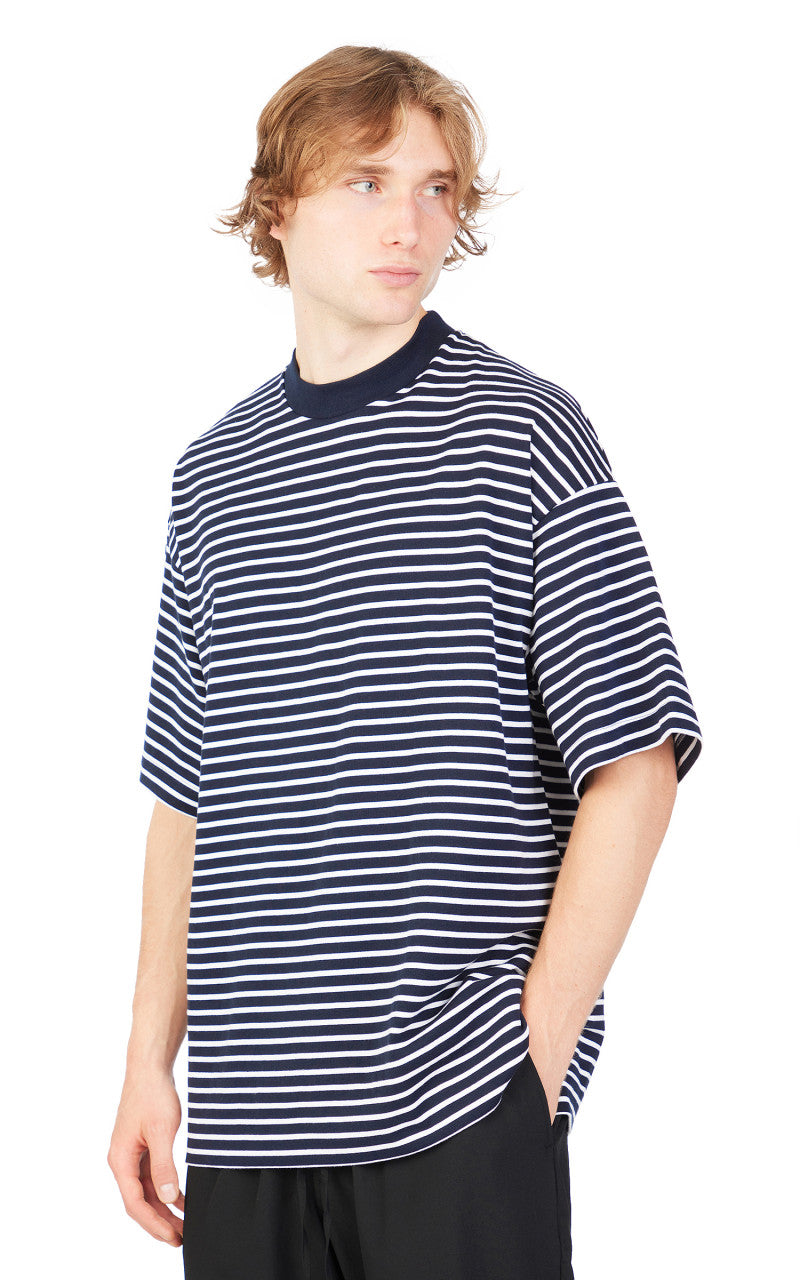 Markaware Stripe Box Tee S/S Navy/White