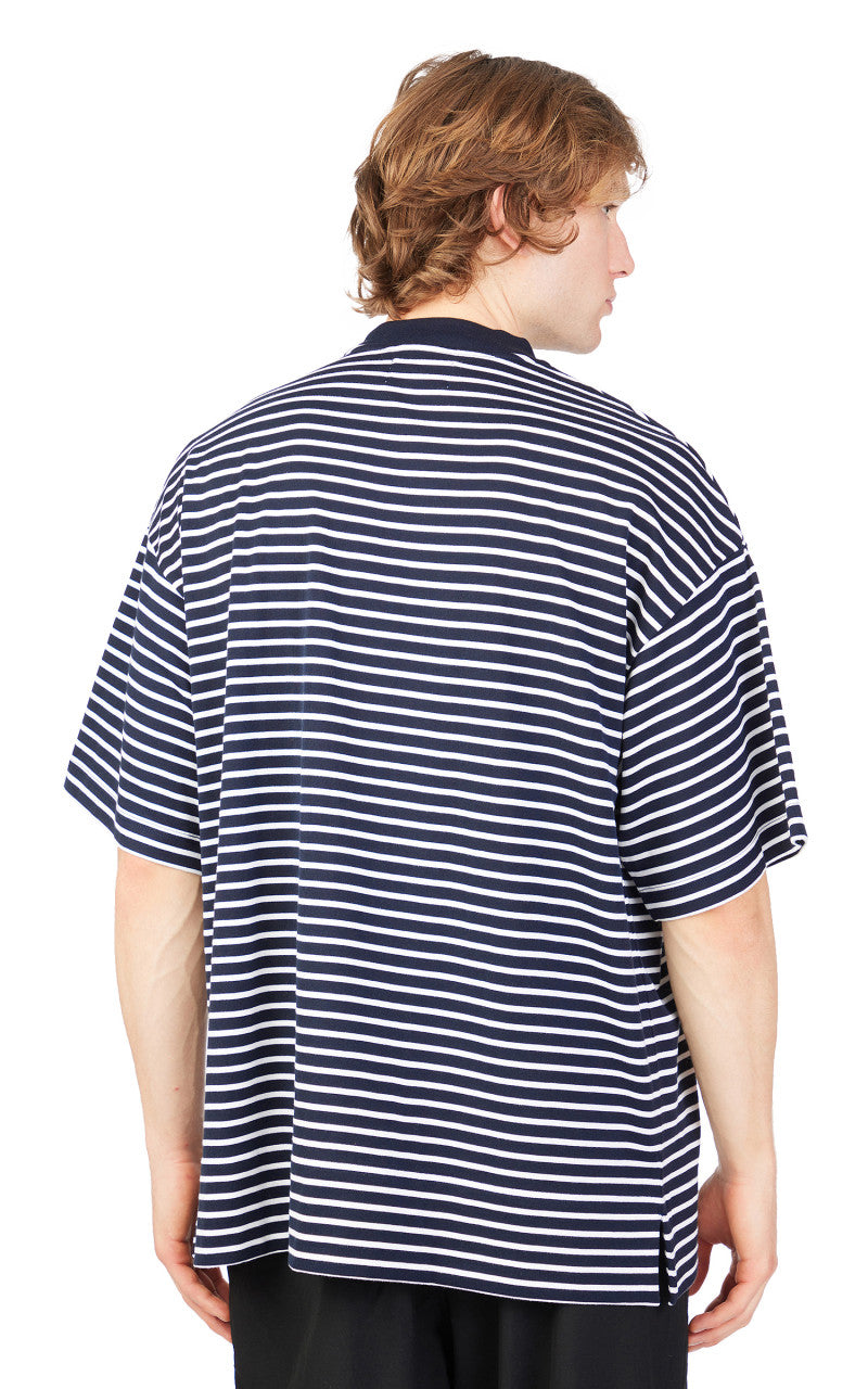 Markaware Stripe Box Tee S/S Navy/White
