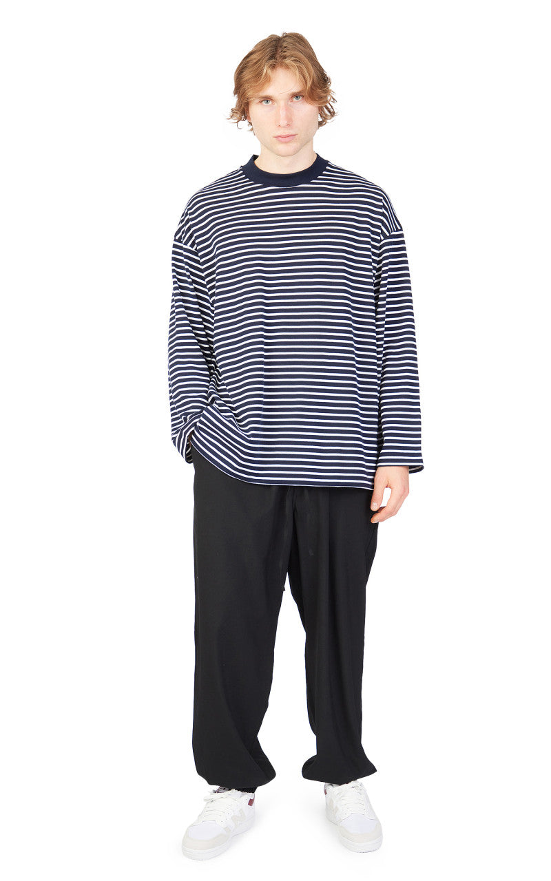 Markaware Stripe Box Tee L/S Navy/White