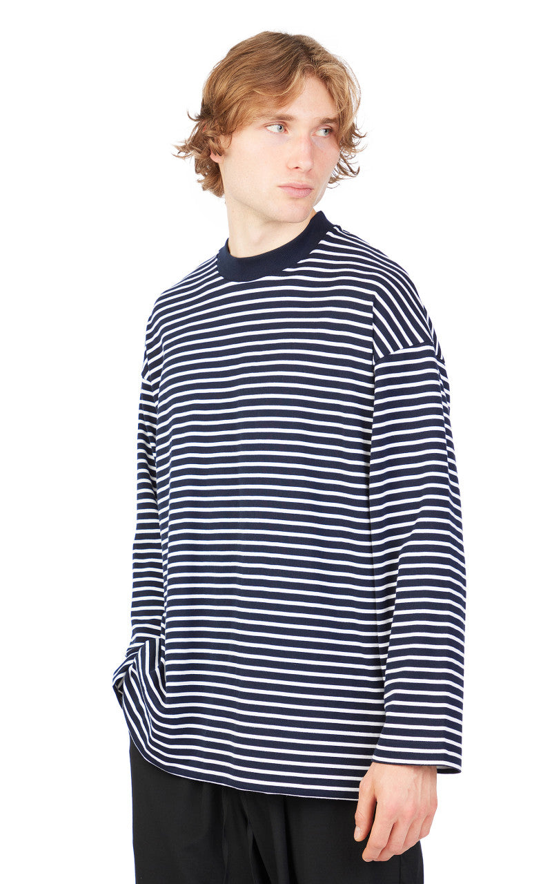 Markaware Stripe Box Tee L/S Navy/White