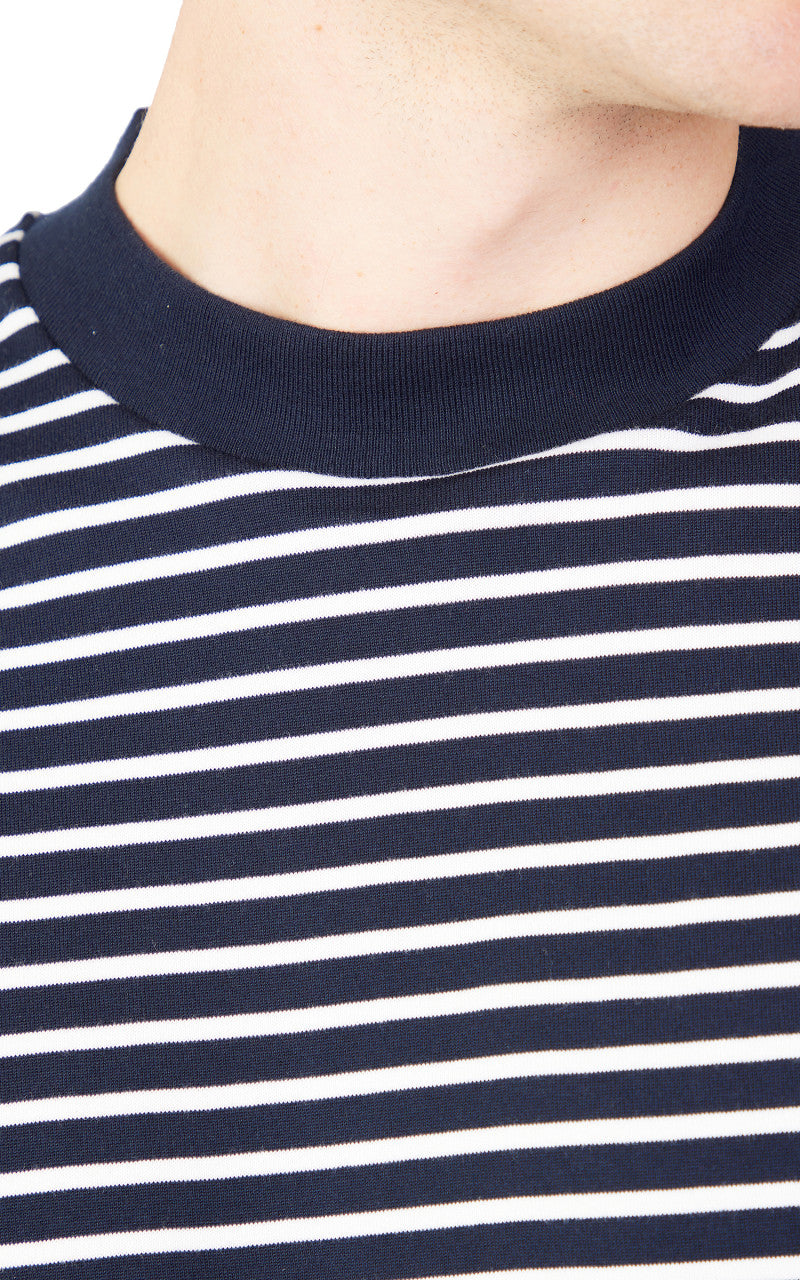 Markaware Stripe Box Tee L/S Navy/White