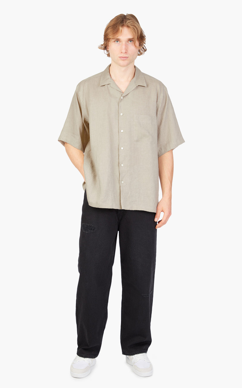Markaware Open Collar Shirt S/S Taupe