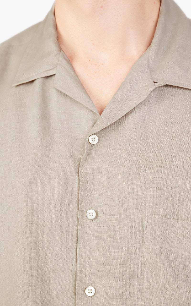 Markaware Open Collar Shirt S/S Taupe