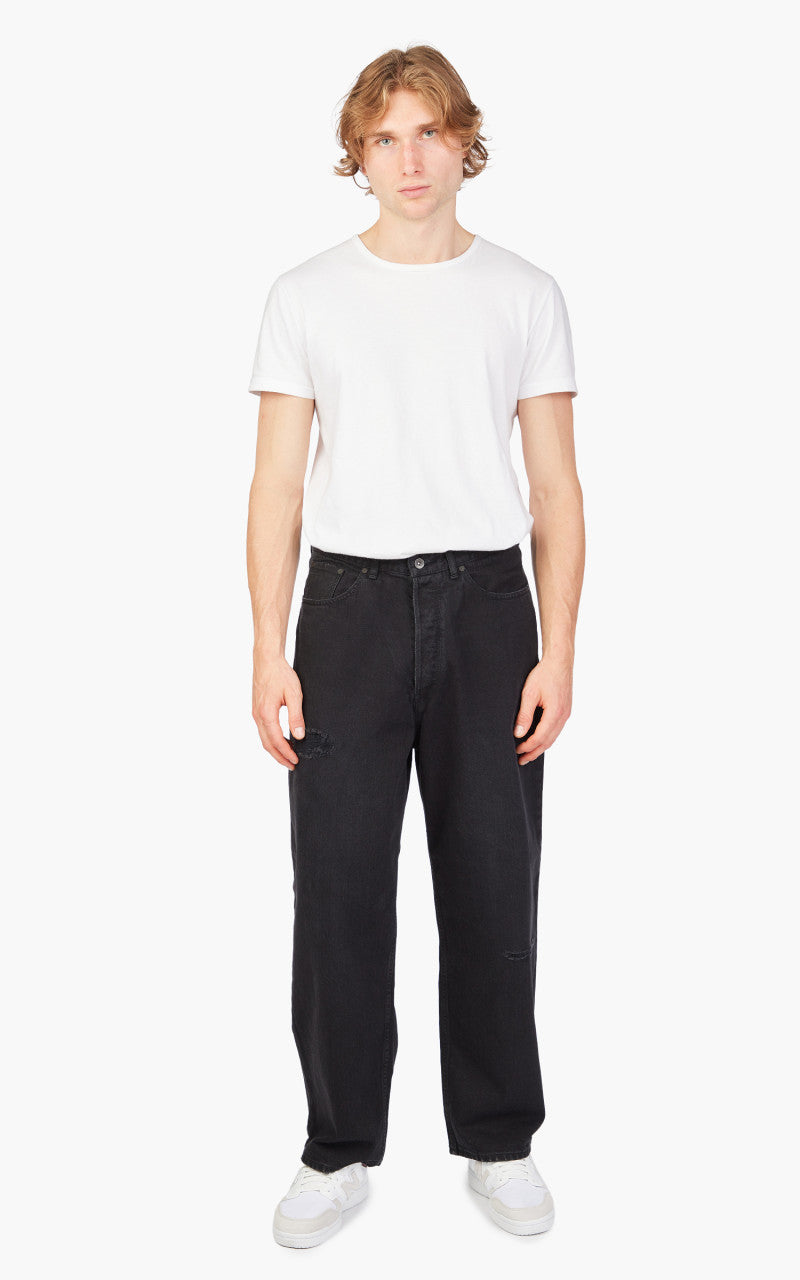 Markaware 'Marka' Straight Fit Jeans 12oz Black Damaged & Repaired