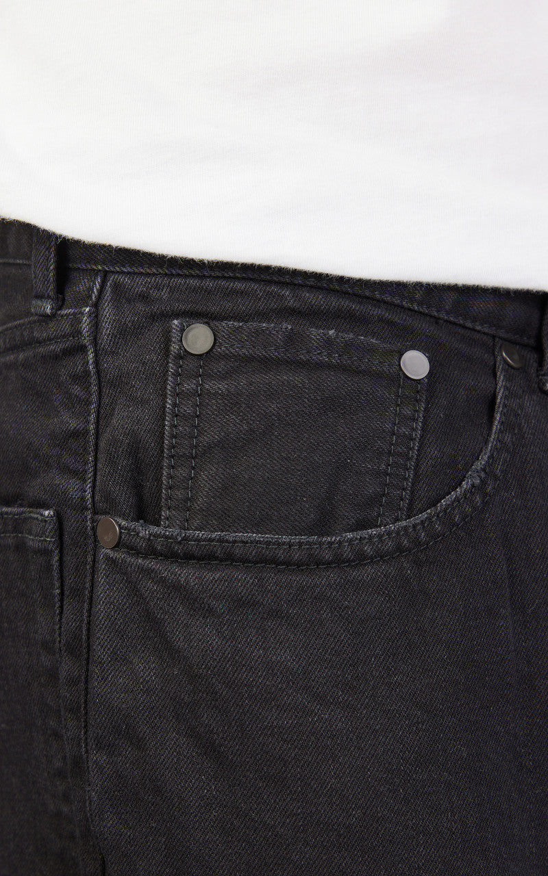 Markaware 'Marka' Straight Fit Jeans 12oz Black Damaged & Repaired