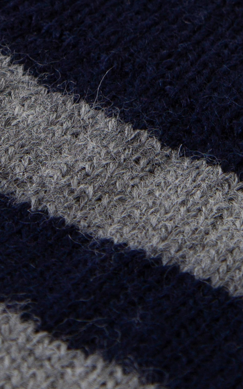 Merz b. Schwanen S76 Ringel Socks Ink/Grey Melange