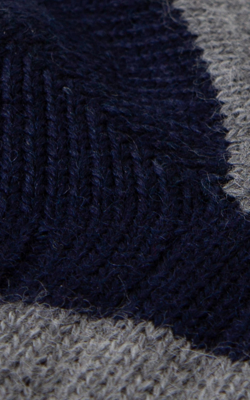 Merz b. Schwanen S76 Ringel Socks Ink/Grey Melange