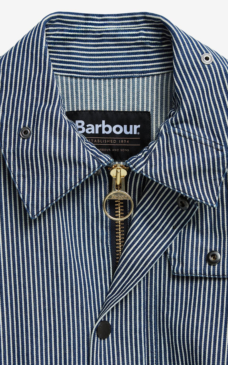 Barbour Striped Oversized Bedale Casual Jacket Indigo Stripe