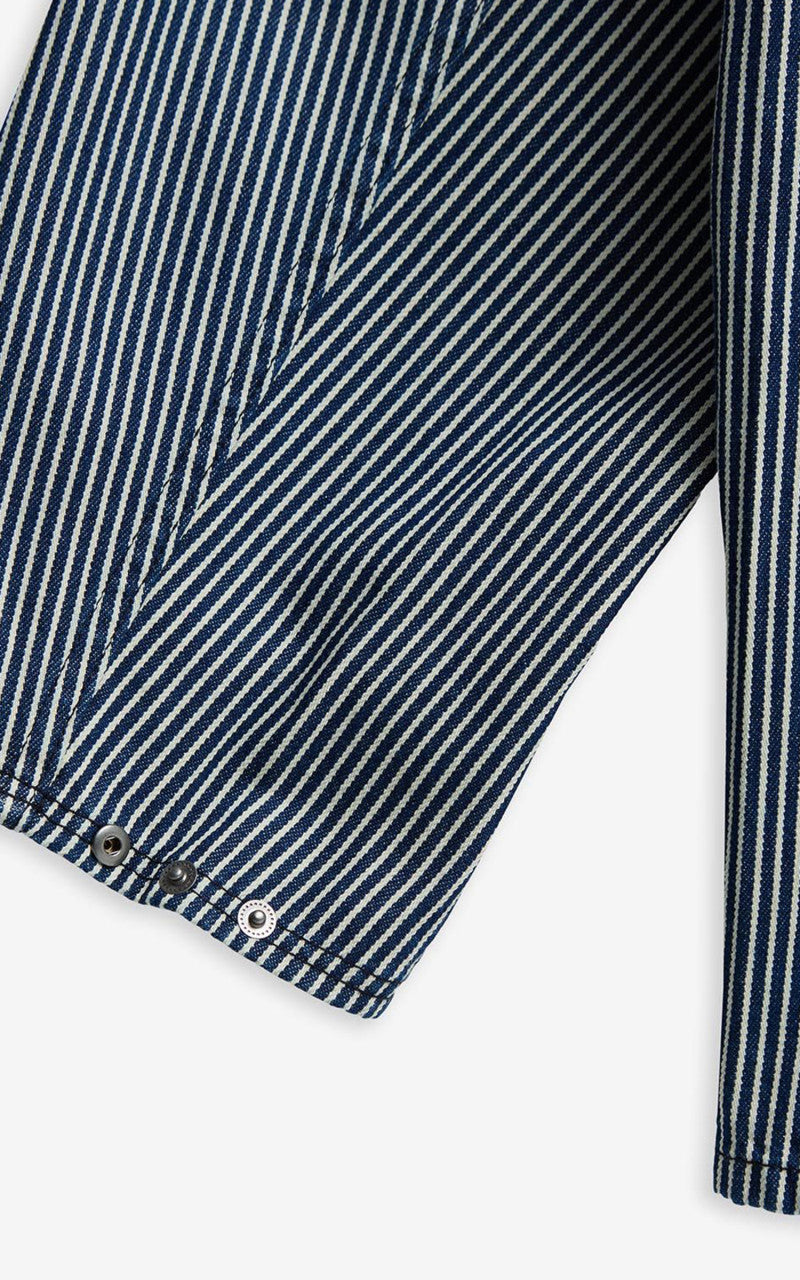 Barbour Striped Oversized Bedale Casual Jacket Indigo Stripe