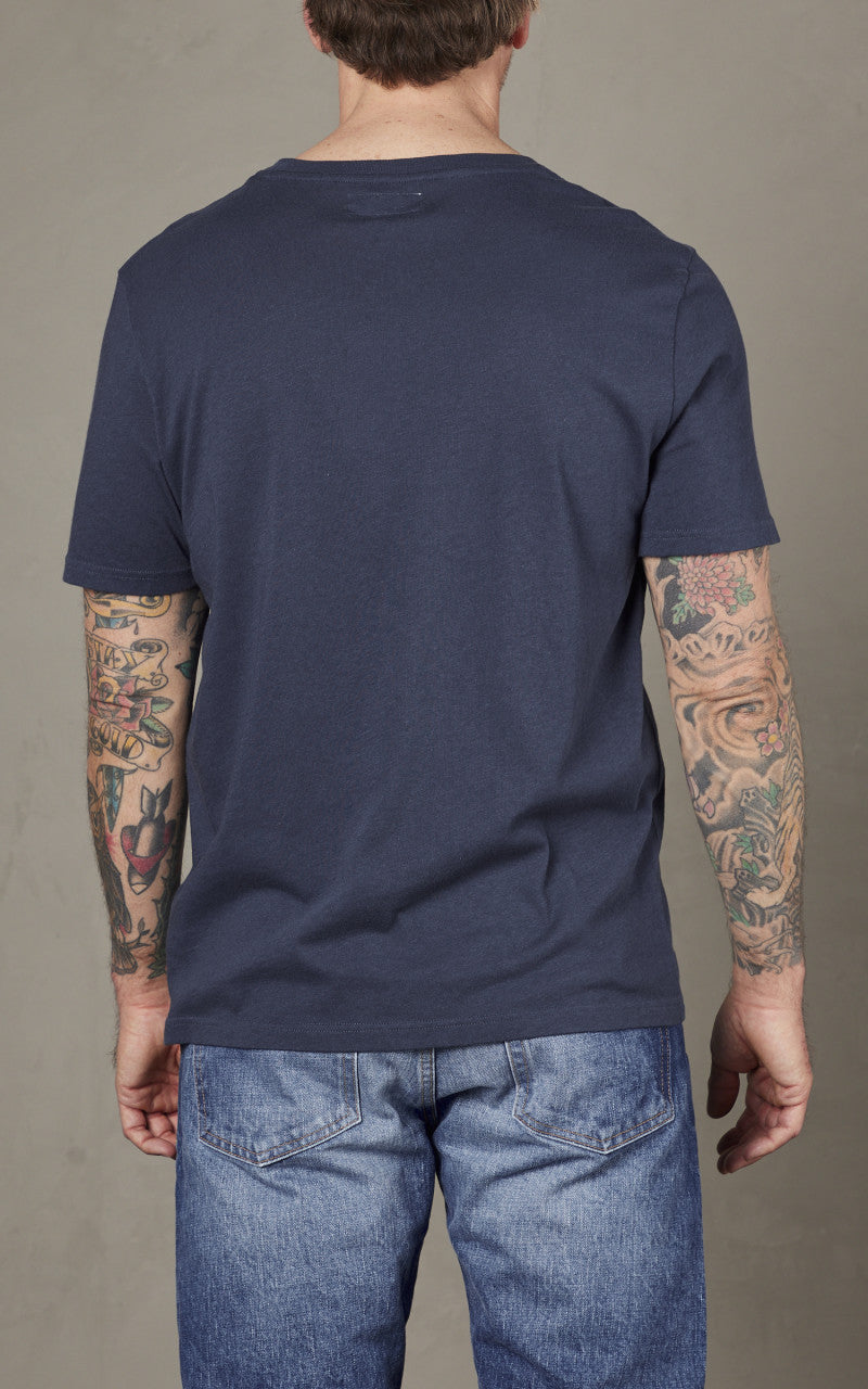 Merz b. Schwanen CT02VJ Crew Neck Tee Denim Blue