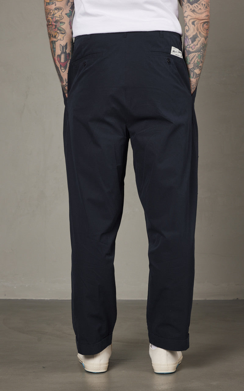 Merz b. Schwanen PANTS03 Pleated Front Pants Dark Navy
