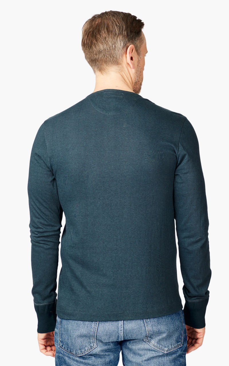 Merz b. Schwanen 102 Longsleeve Henley Mineral Blue