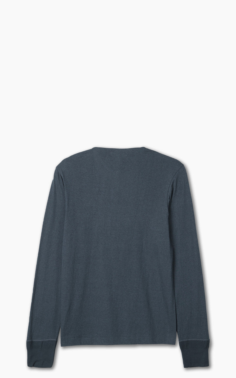Merz b. Schwanen 102 Longsleeve Henley Mineral Blue