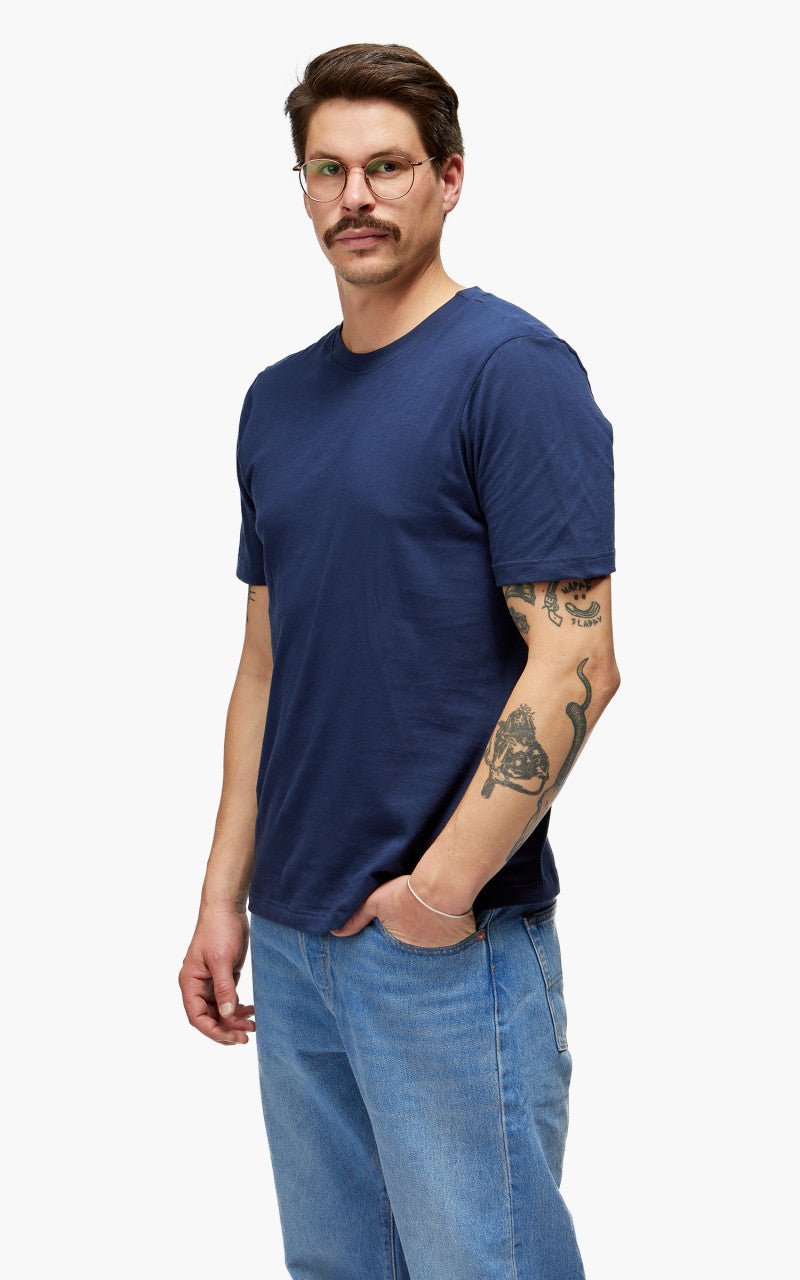 Merz b. Schwanen 1940s Crew Neck Tee Ink Blue