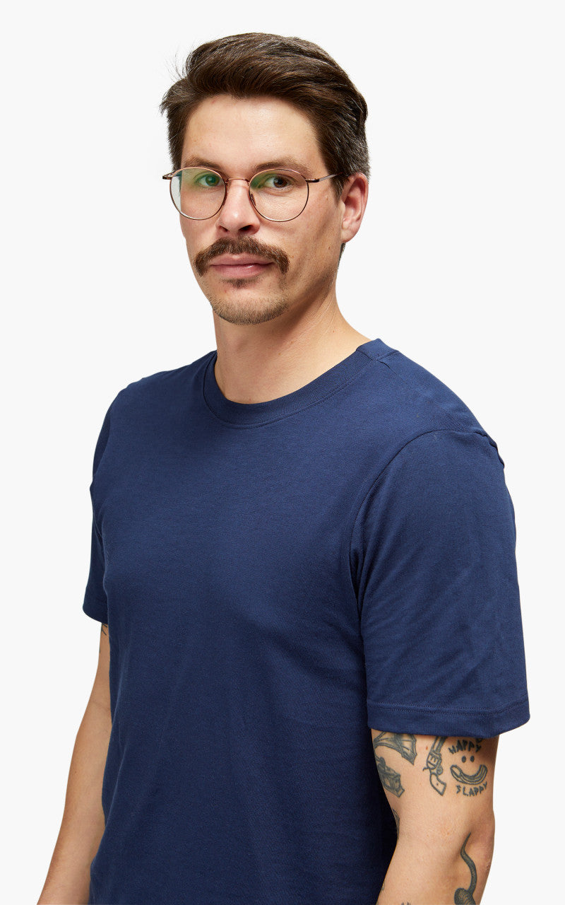 Merz b. Schwanen 1940s Crew Neck Tee Ink Blue