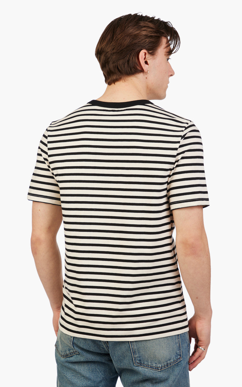Merz b. Schwanen 2M14 Striped Crew Neck Tee Charcoal/Nature