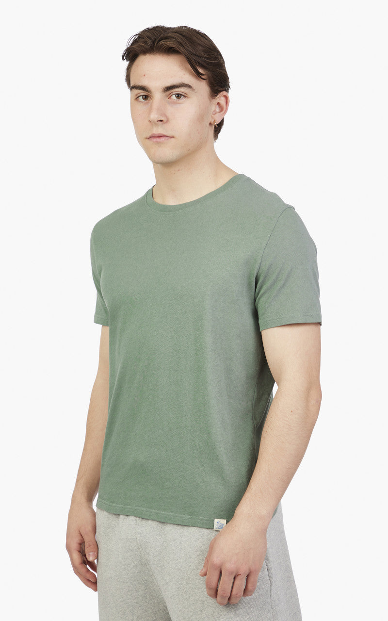 Merz b. Schwanen CT02VJ Crew Neck Tee Green Stone