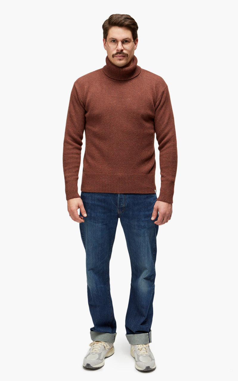 Merz b. Schwanen LOCT01 Roll Neck Pullover Chestnut