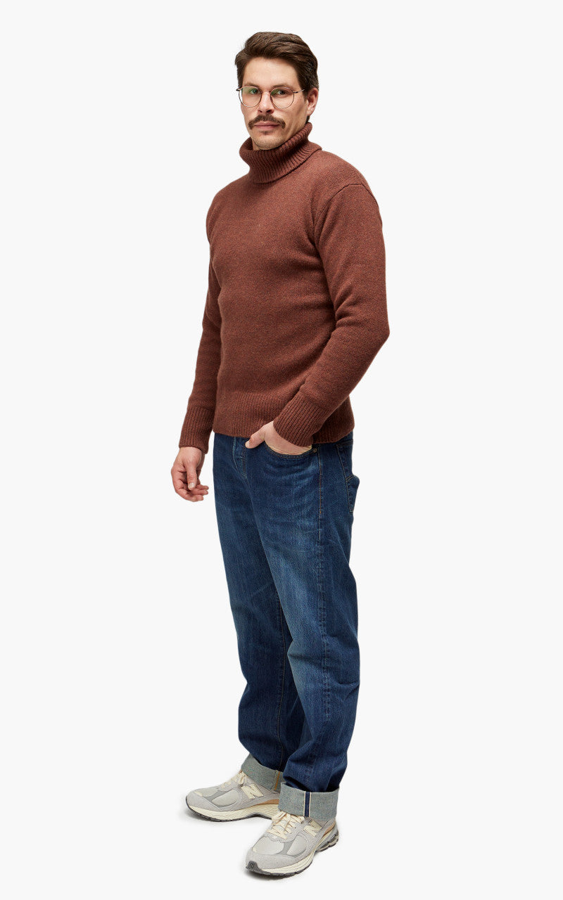Merz b. Schwanen LOCT01 Roll Neck Pullover Chestnut