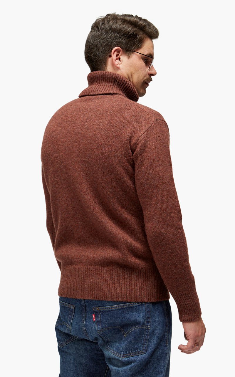 Merz b. Schwanen LOCT01 Roll Neck Pullover Chestnut