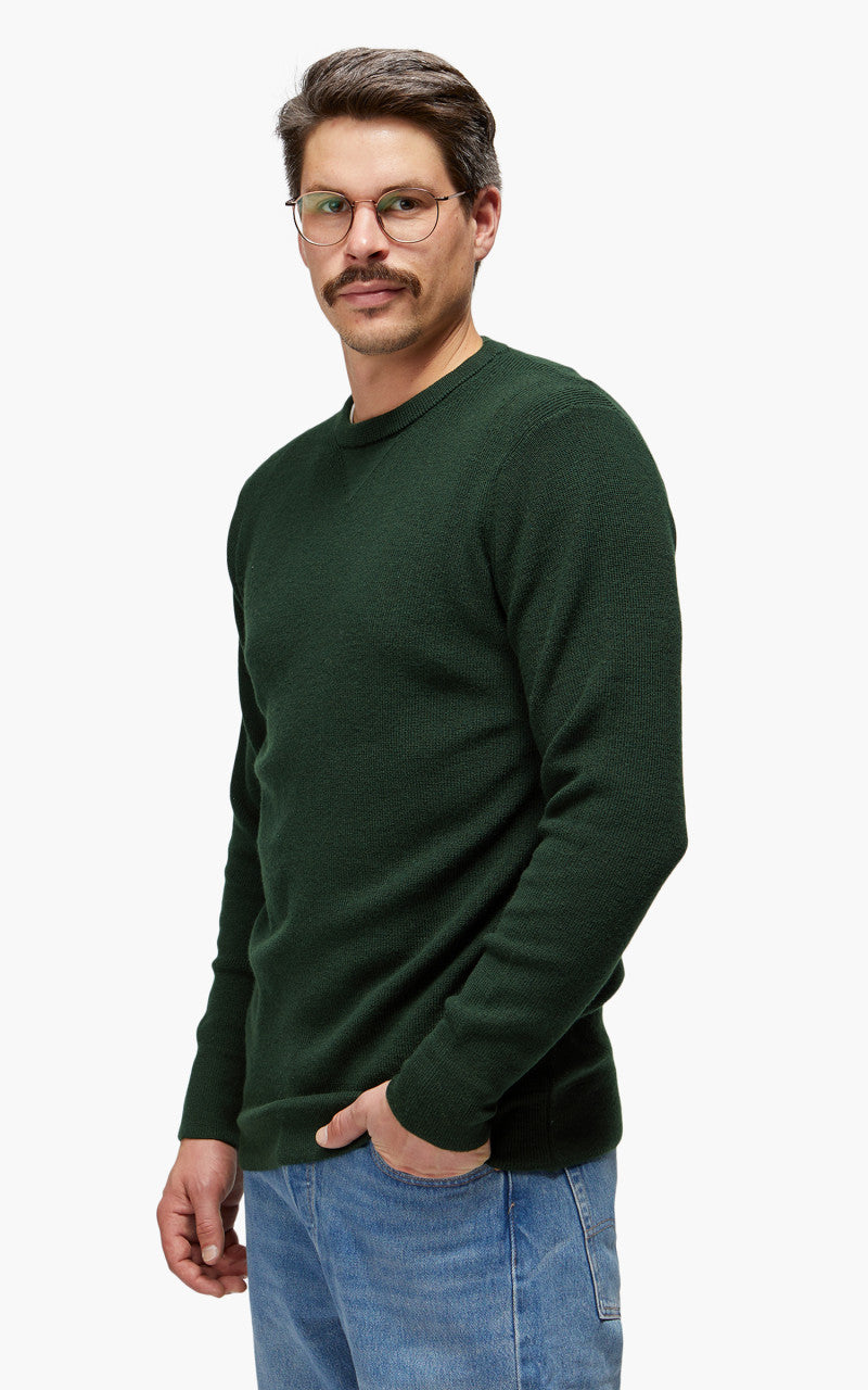 Merz b. Schwanen MWCC01 Classic Crew Merino Pullover Forest