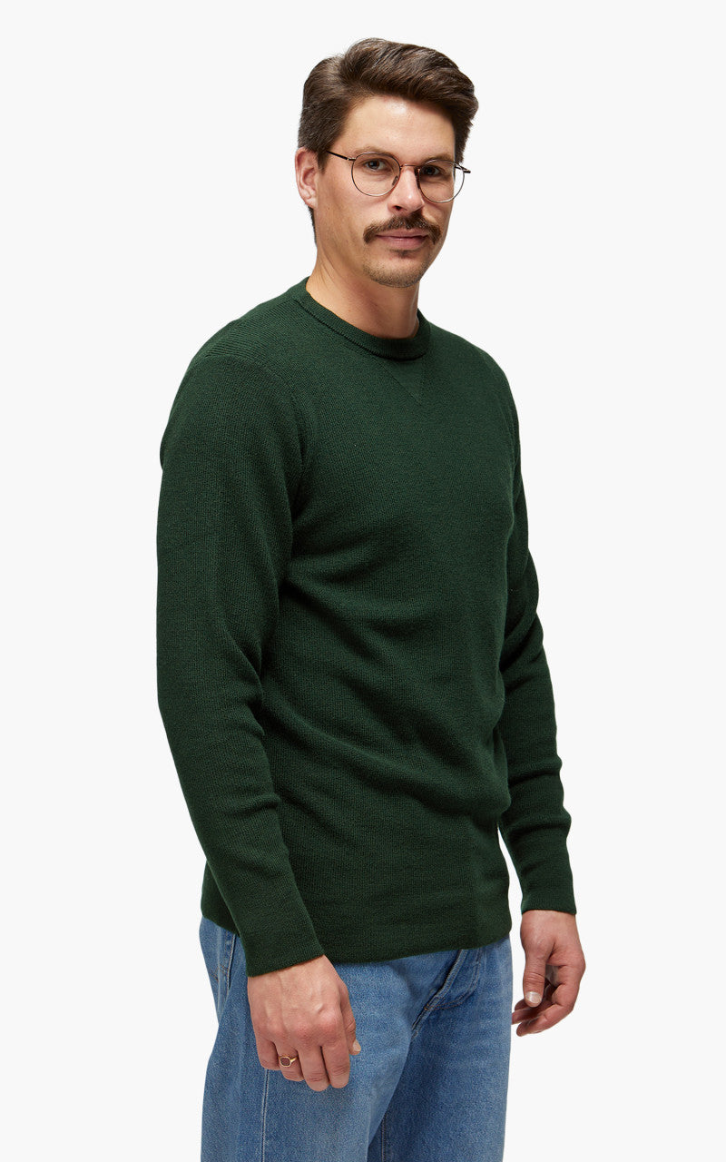 Merz b. Schwanen MWCC01 Classic Crew Merino Pullover Forest