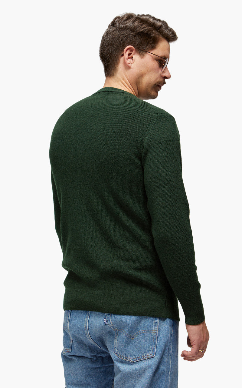 Merz b. Schwanen MWCC01 Classic Crew Merino Pullover Forest