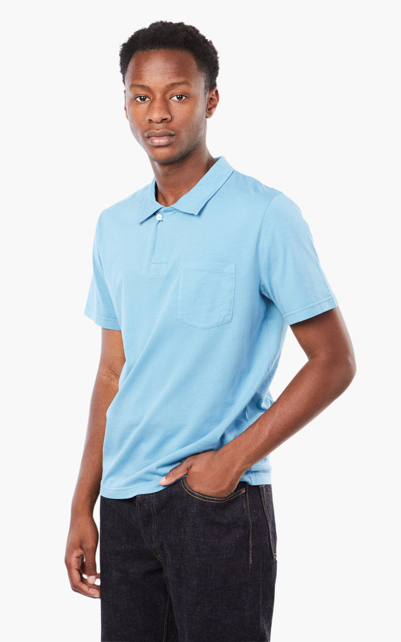Merz b. Schwanen PLP02 Polo Pocket Shirt Aqua
