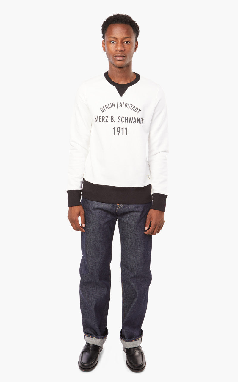 Merz b. Schwanen TR348BA Sweatshirt White/Black