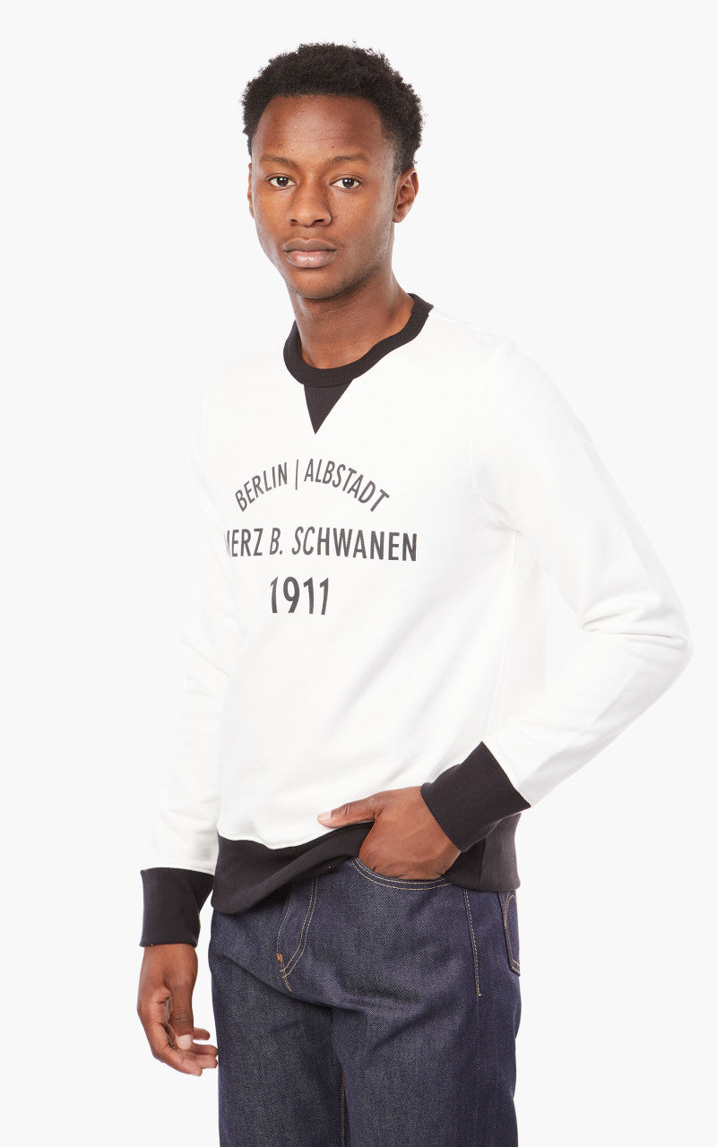 Merz b. Schwanen TR348BA Sweatshirt White/Black