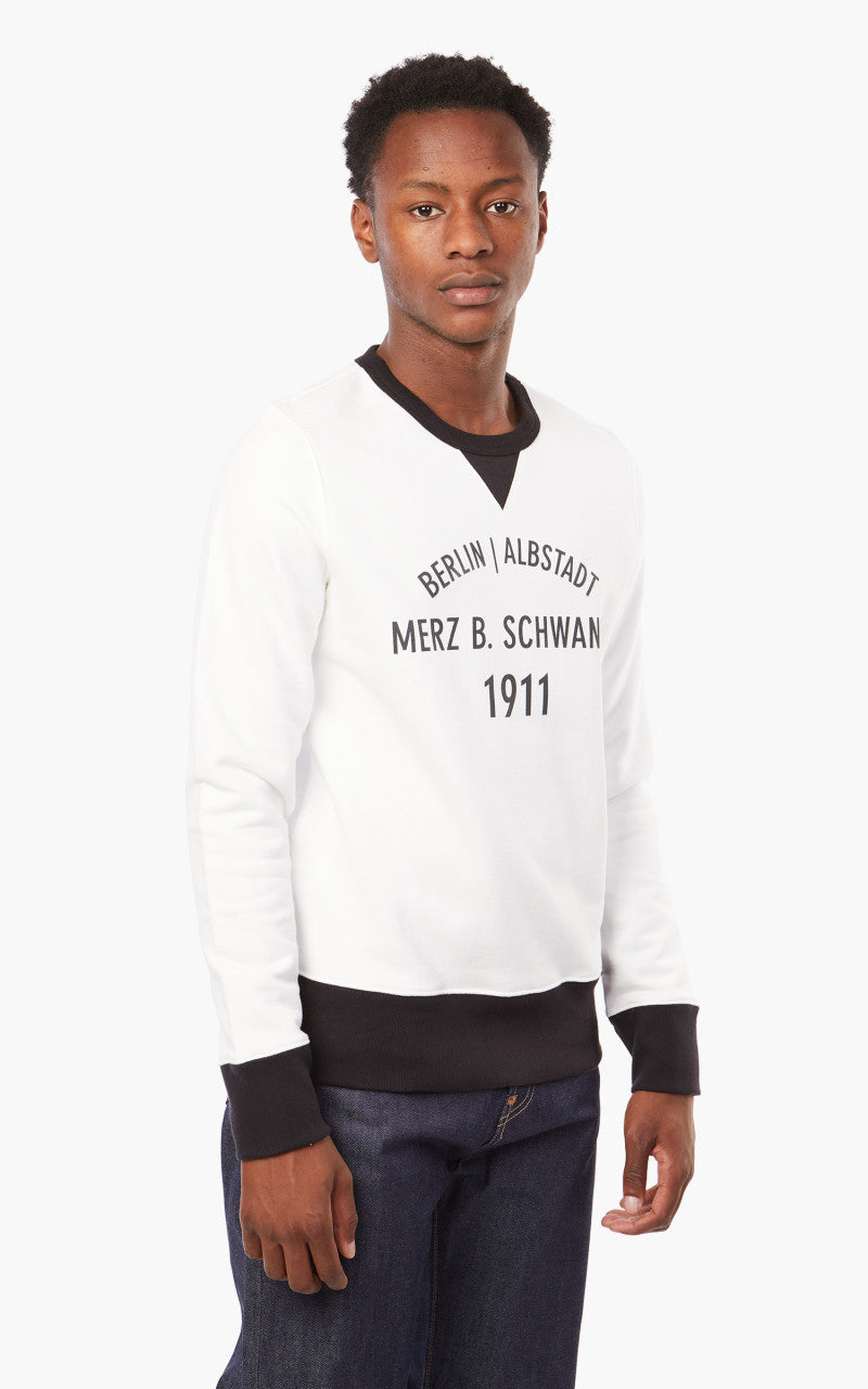 Merz b. Schwanen TR348BA Sweatshirt White/Black