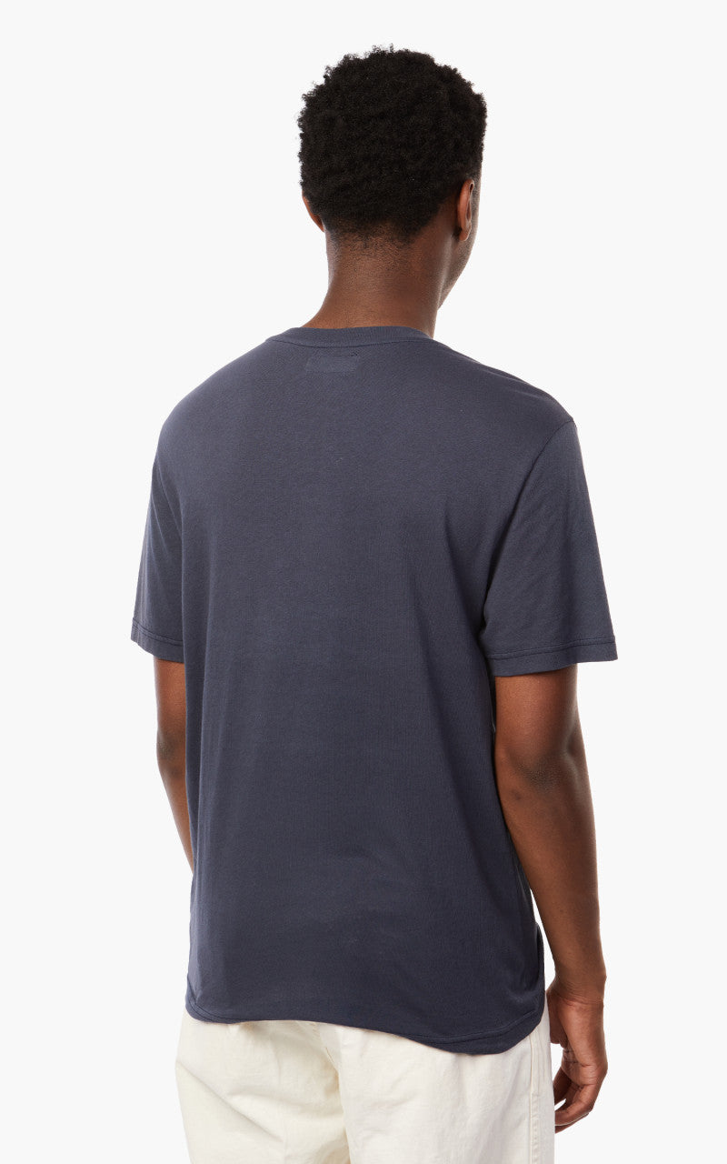 Merz b. Schwanen TRCT40 Crew Neck Print Tee Denim Blue